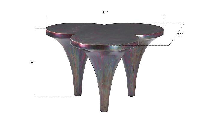 Marley Coffee Table, Resin, Copper Finish