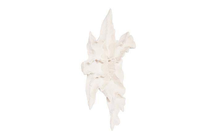 Contour Cast Root Flower Wall Art, White Stone
