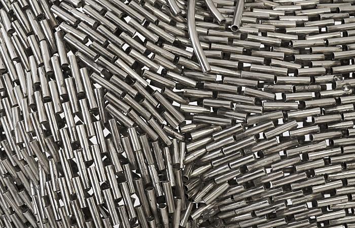 Horse Pipe Sculpture, Walking, Stainless Steel