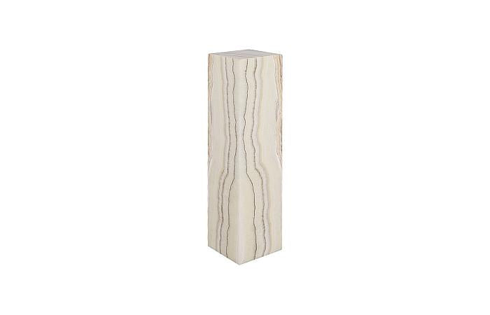 Onyx Lamp Pedestal, Square, Zebra White