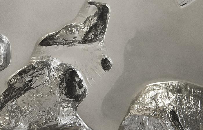 Brivo Freeform Console Table, Liquid Silver