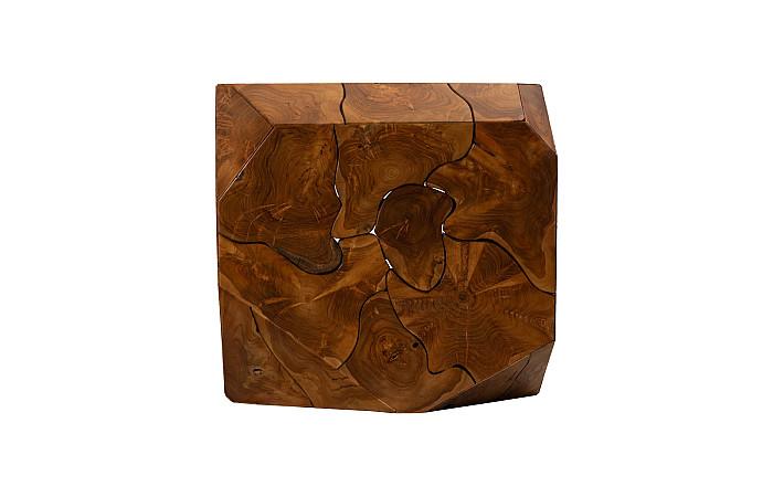 Prism Dining Table Base With 48" Dia Round Glass, Natural