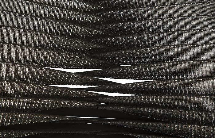 Seat Belt Dining Chair, Silver, Metallic