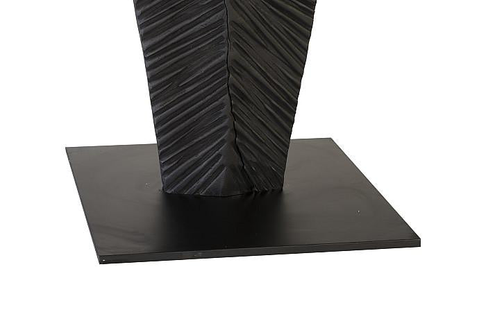 Carved Leaf on Stand, Burnt, LG