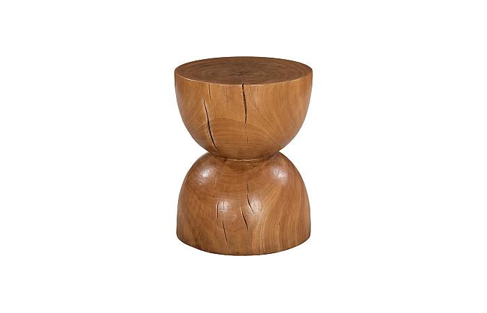 Wood Hourglass Stool