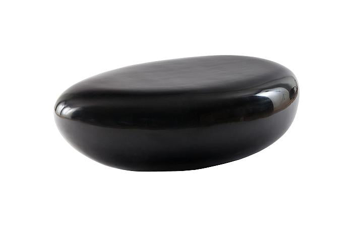 River Stone Coffee Table, Gel Coat Black, Small