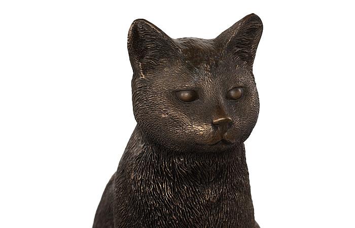 Cat Sitting Sculpture, Bronze