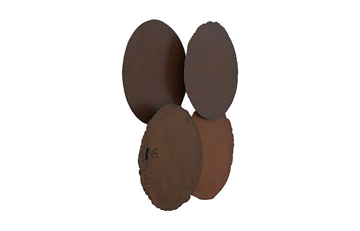 Cast Oil Drum Wall Discs, Resin, Rust Finish, Set of 4