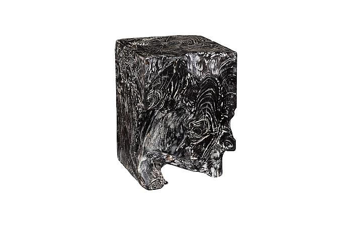 Black Wash Stool, Square