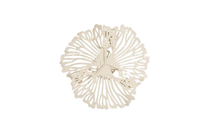 Flower Wall Art, Extra Small, Ivory, Metal