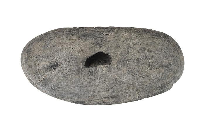 Cast Organic River Stone Coffee Table, Resin, Faux Gray Stone