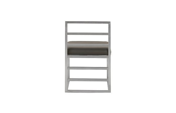 Ladder Dining Chair Low Back, Gray/Silver Finish