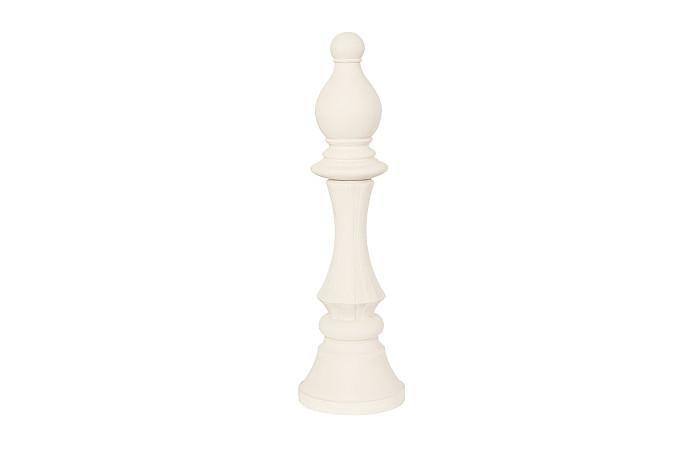 Bishop Chess Sculpture, Cast Stone White, Small