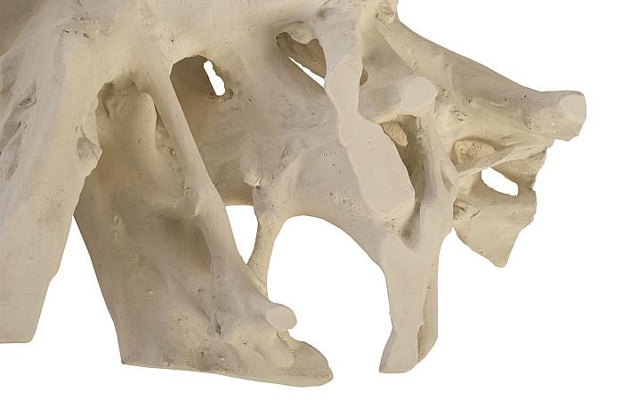 Cast Root Coffee Table, White Stone, With Glass