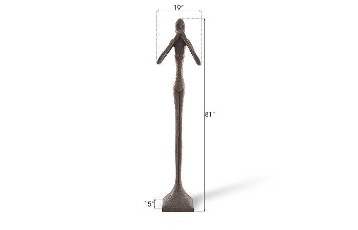 Speak No Evil Slender Sculpture, Large, Resin, Bronze Finish