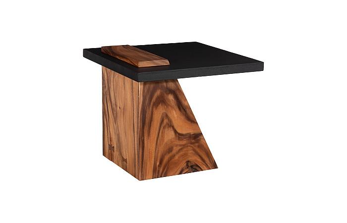 Slant Side Table, Natural/Black