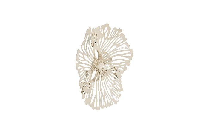 Flower Wall Art, Extra Small, Ivory, Metal