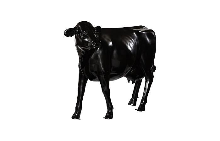 Life Size Cow, No Horns, Gel Coat Black