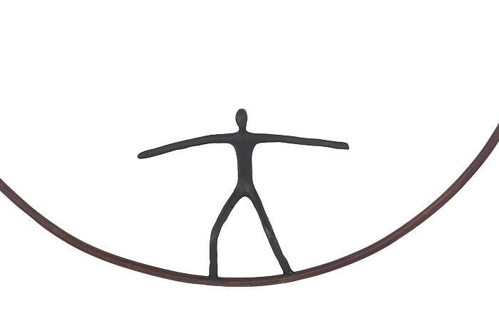 Olympic Figure in Iron Ring, Black, Rust, Style C