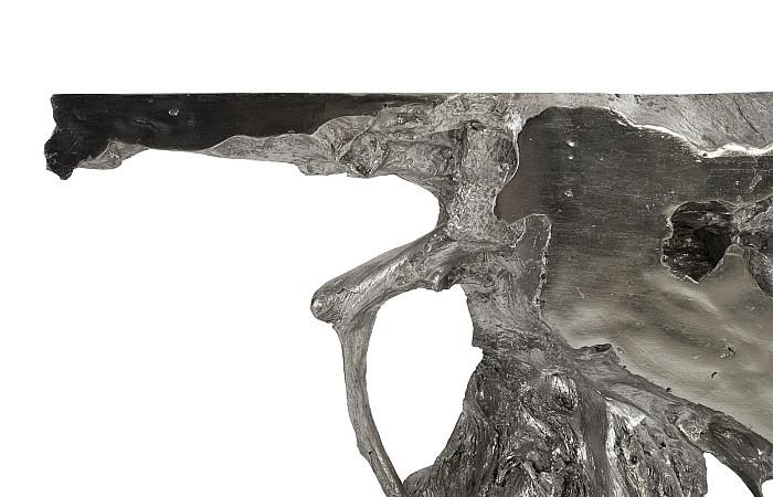 Sable Cast Root Console Table, Silver Leaf