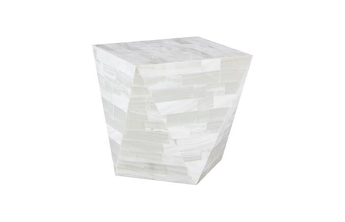 Onyx Conical Side Table, Square, White