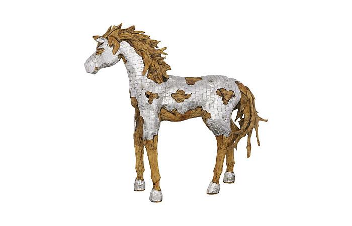 Mustang Horse Armored Sculpture, Walking