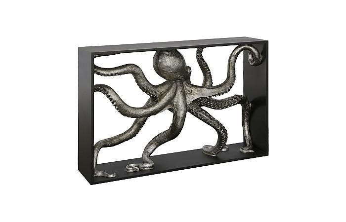 Octo Framed Console Table, Wood Frame, Silver Leaf
