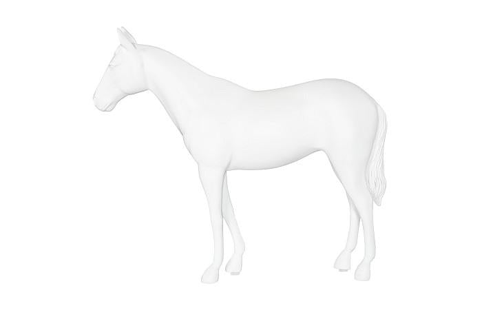 Horse Sculpture, Standing, Glossy White
