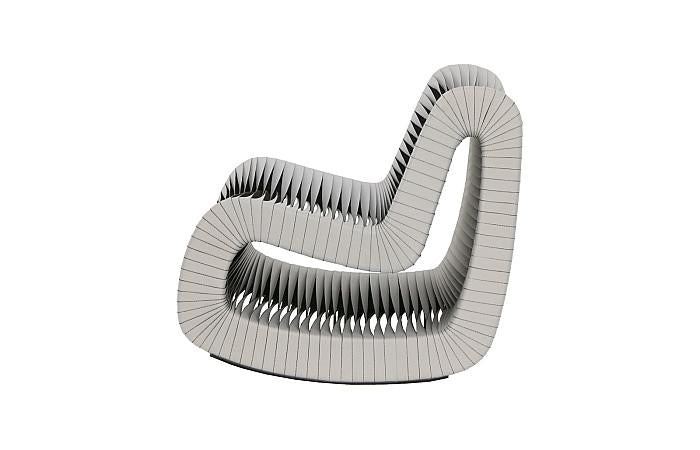 Seat Belt Rocking Chair, Gray/Black