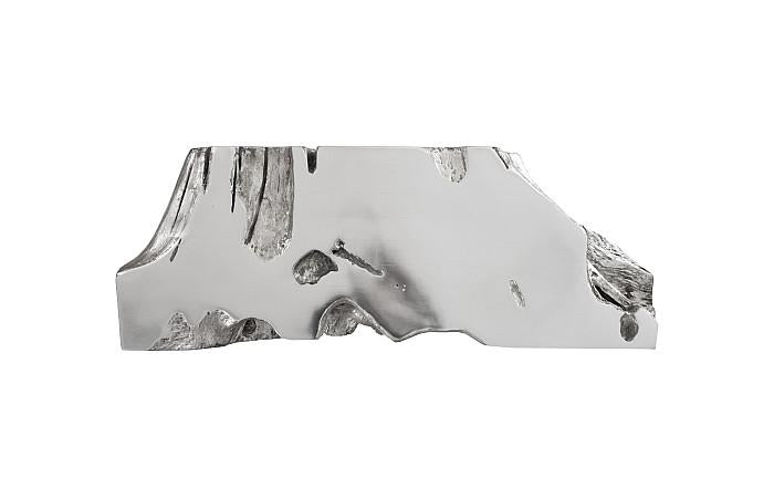 Luxe Freeform Console Table, Silver Leaf