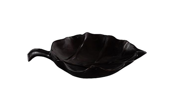 Leaf Bowl, Teak Wood, Black