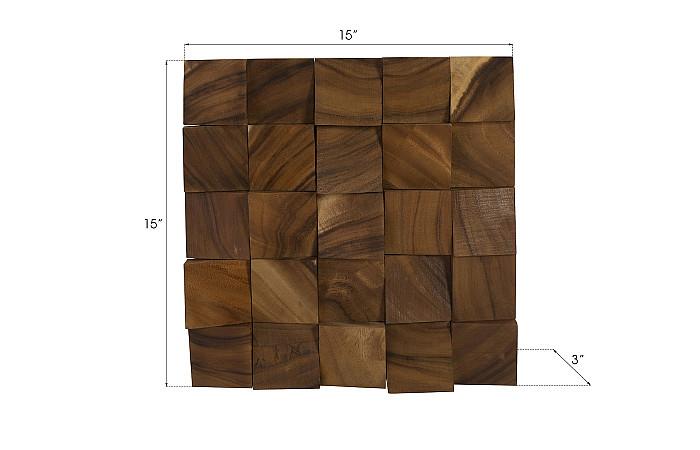 Blocks Wall Tile, Chamcha Wood, Natural