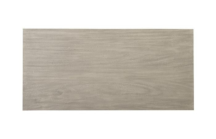 Ladder Dining Table, Suar Wood, Gray/Silver Finish