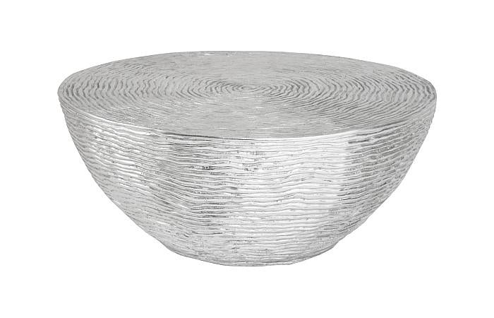 Ripple Coffee Table, Resin, Silver Leaf with Antiquing