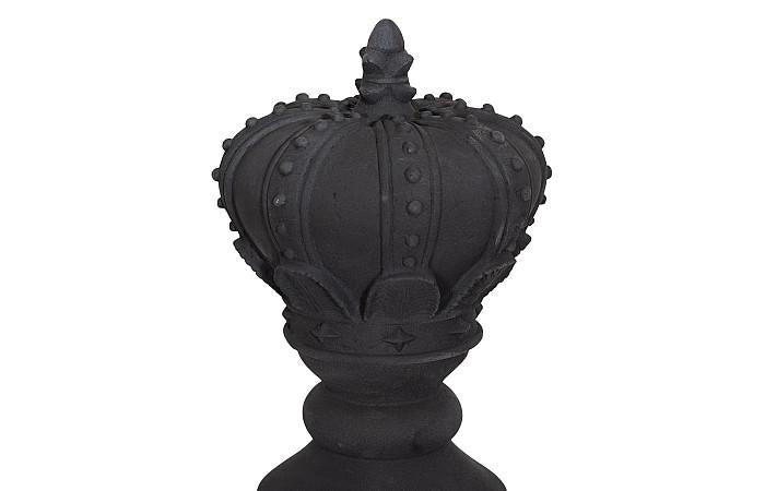 King Chess Sculpture, Cast Stone Black, Small