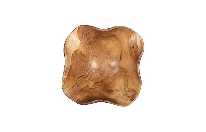 Teak Wood Bowl, Natural & Black