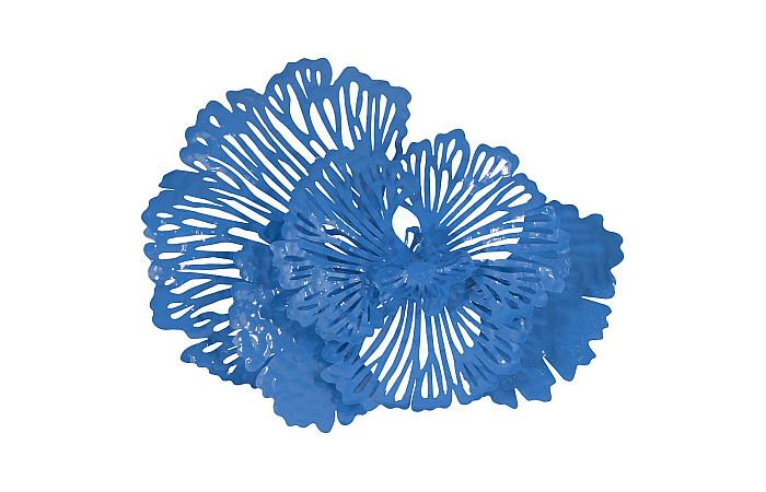 Flower Wall Art, Small, Blue, Metal