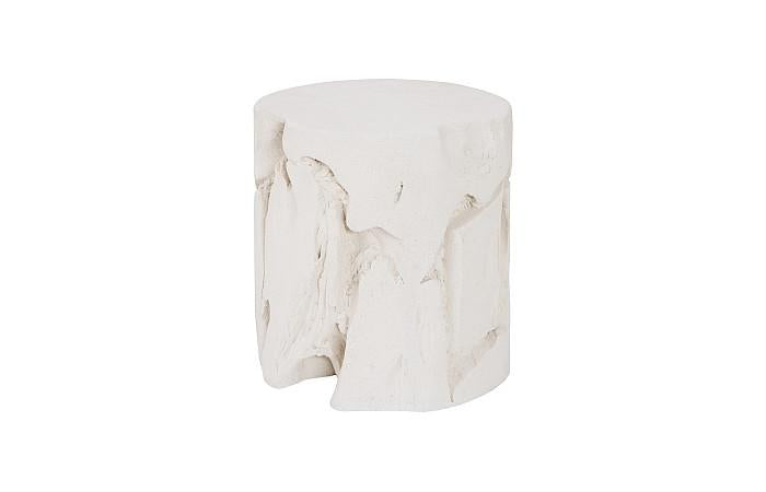 Slice Stool, Round, White Stone