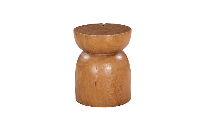 Wood Hourglass Stool