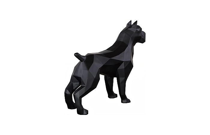 Pitbull Facet Sculpture, Matte Black