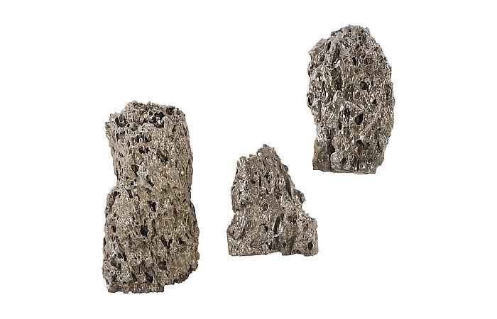 Stalagmite Wall Art Chrome, Set of 3, Assorted Size and Shape