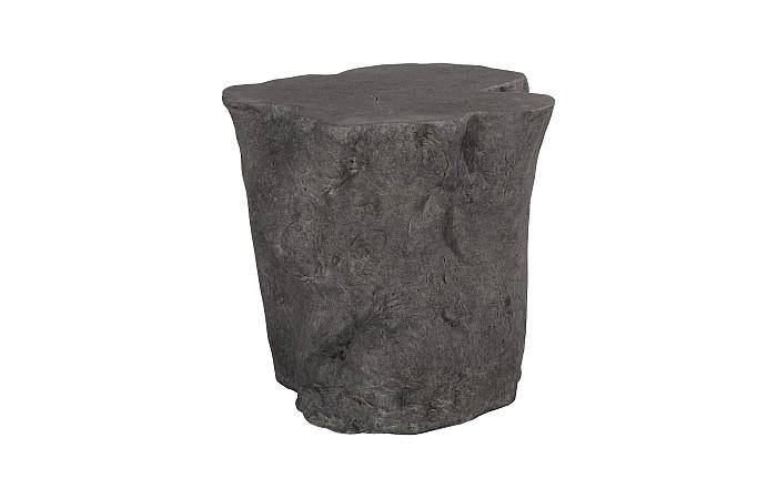 Log Side Table, Charcoal Stone