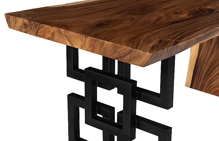 Waterfall Desk, Natural, Satin Black Overlap Leg