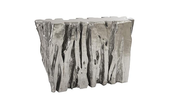 Freeform Console Table, Silver Leaf