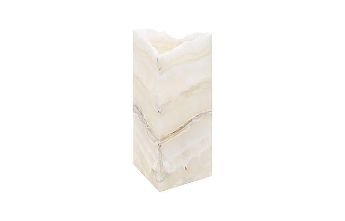 Onyx Prism Lamp, White, Rustic Edge