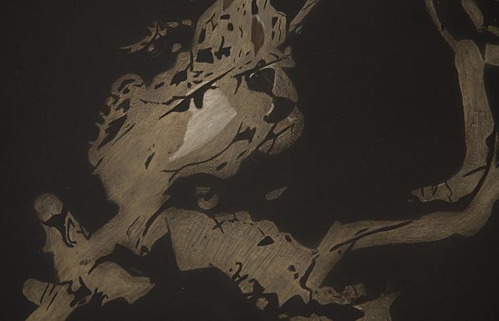 Cast Petrified Wood Stool, Resin