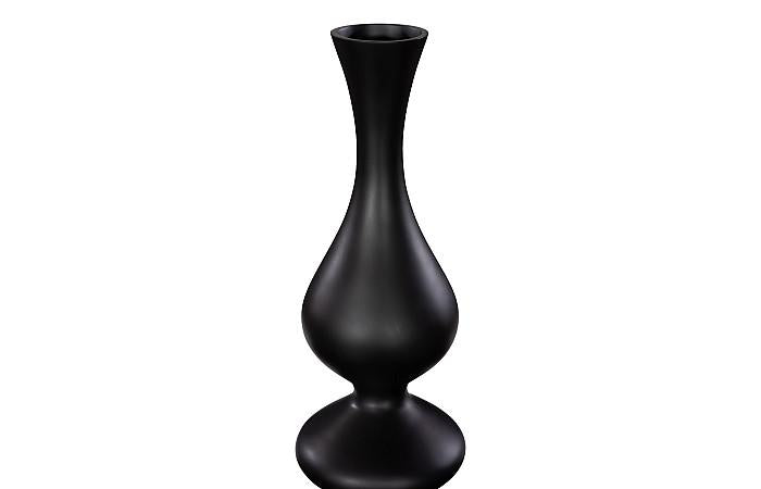 Bella Bloom Vase, Wide, Matte Black
