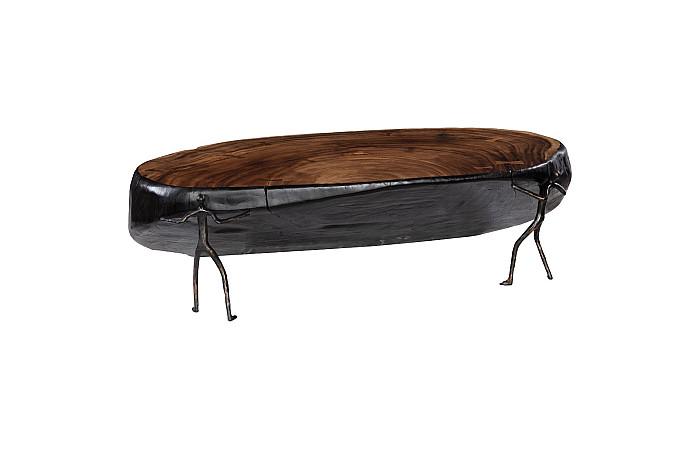 Atlas Coffee Table, Burnt Edges, Chamcha Wood/Metal, Natural
