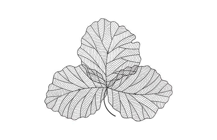 Tri Leaf Wall Art, Small, Metal, Copper/Black