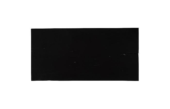 Straight Edge Dining Table, Midnight Black, Brushed Stainless Steel Legs